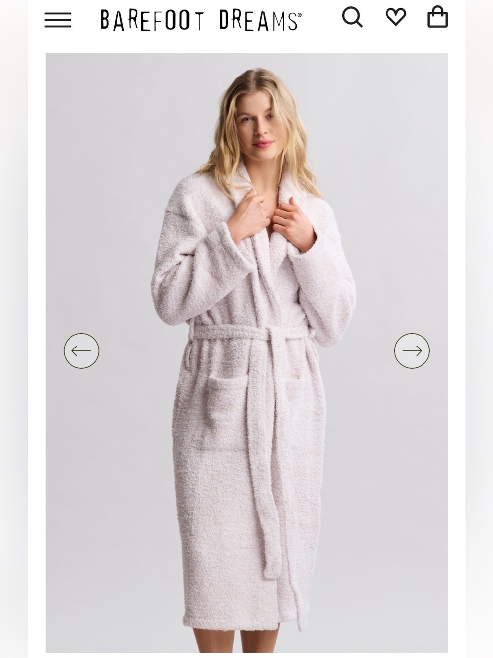 Barefoot Dreams Cozy Chic Long BathRobe in Heathered Stone